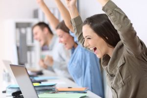 Excited employees engaged company good IT support